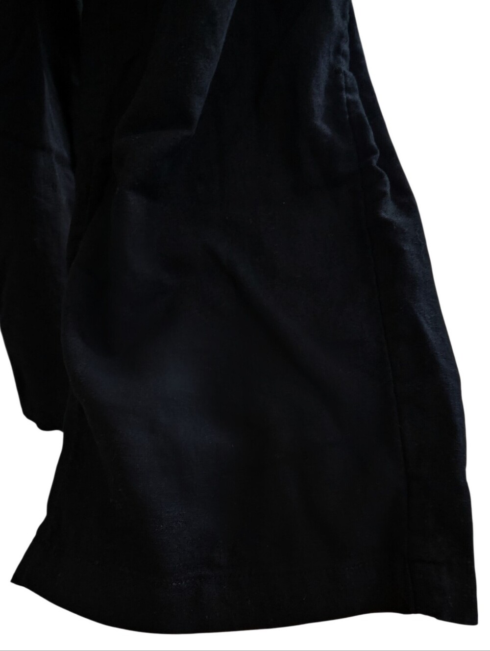 Old Navy Linen Blend Black Harem V Neck Smocked Wide Leg Jumpsuit with Pockets M - Picture 4 of 6